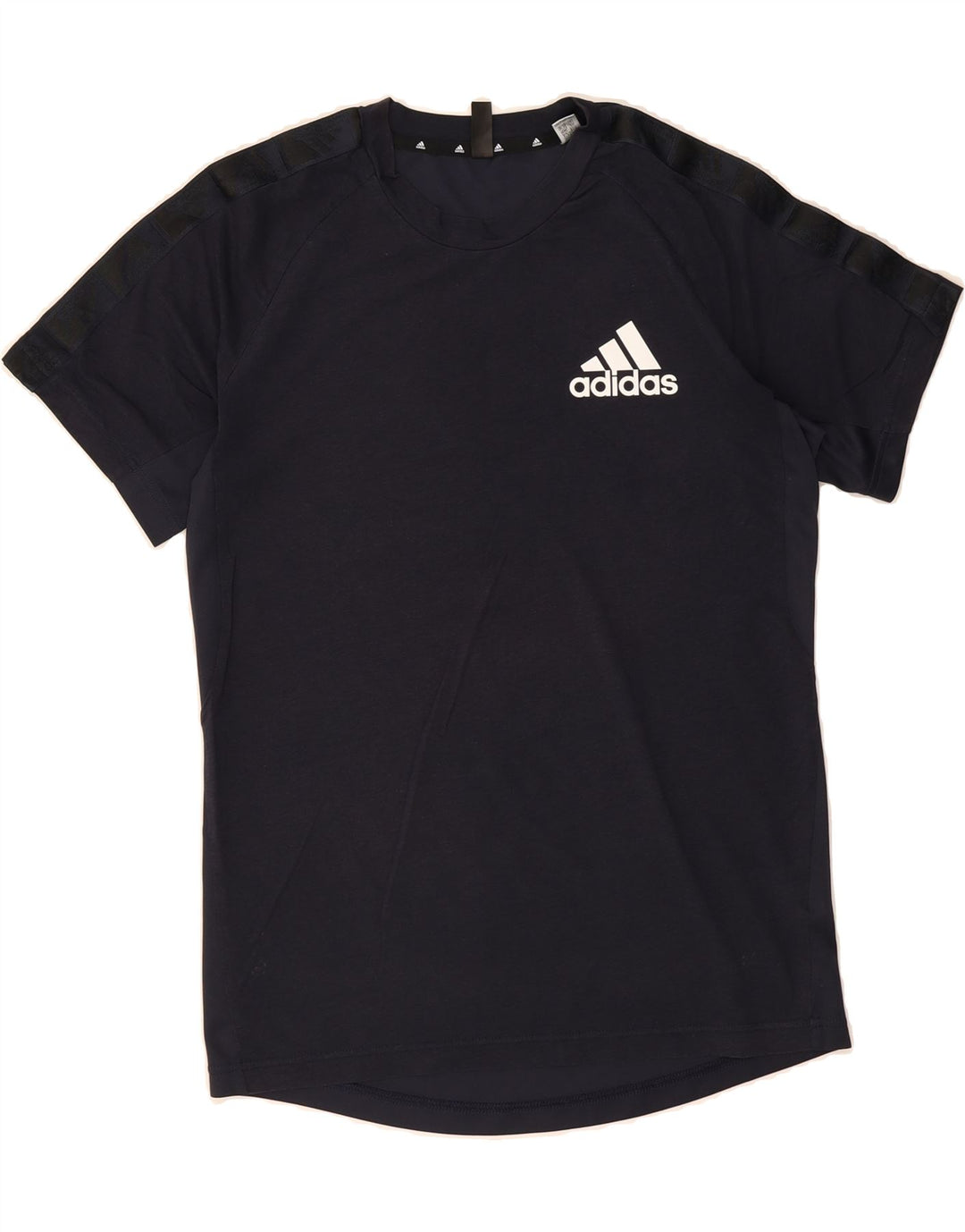 ADIDAS Mens Aeroready T-Shirt Top Medium Navy Blue Cotton Vintage Adidas and Second-Hand Adidas from Messina Hembry 