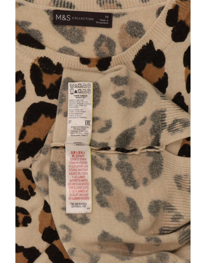 Marks & Spencer Womens Boat Neck Jumper Sweater UK 10 Small Beige