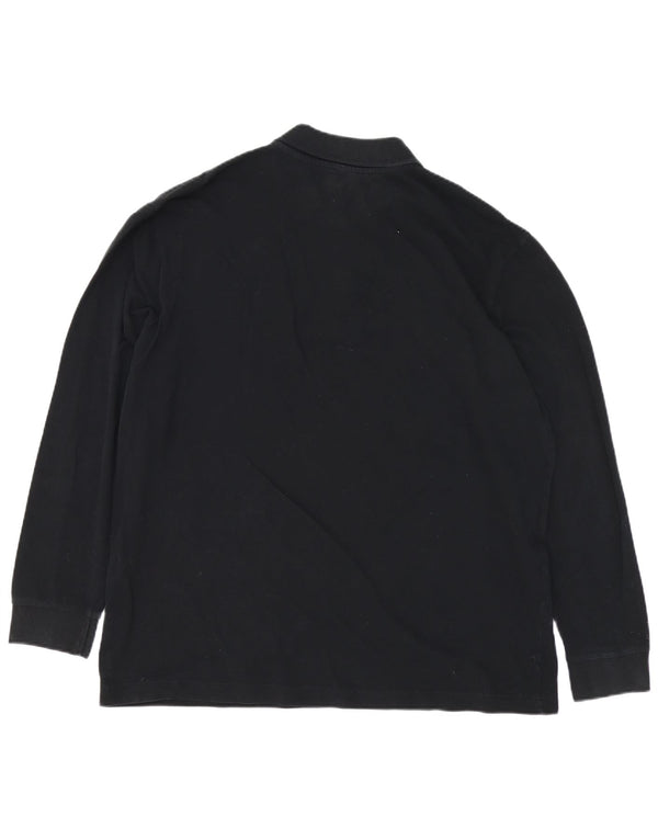 Kappa Mens Long Sleeve Polo Shirt 3XL Black Cotton