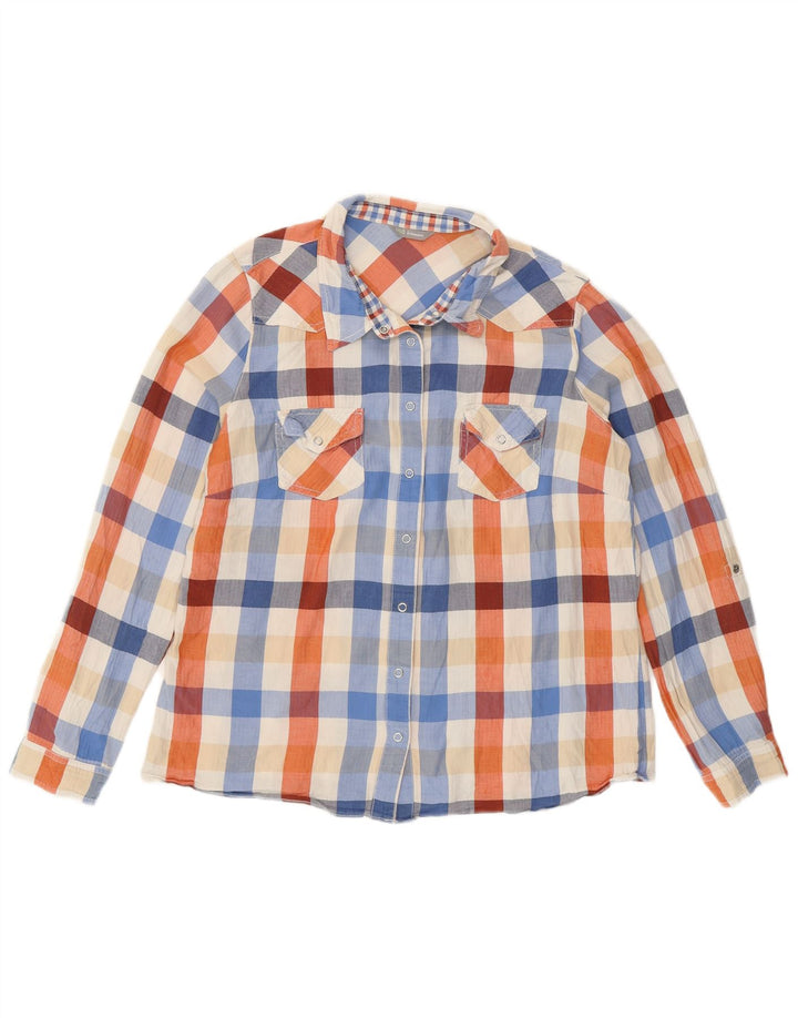 Marks & Spencer Womens Flannel Shirt UK 12 Medium Multicoloured Check
