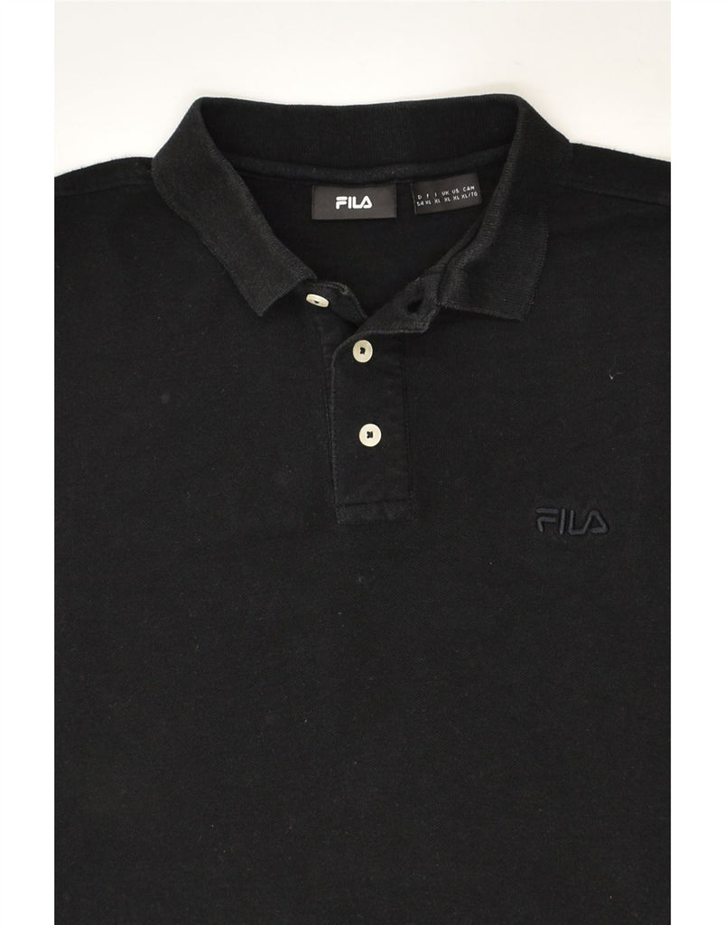 FILA Mens Polo Shirt XL Black Cotton | Vintage Fila | Thrift | Second-Hand Fila | Used Clothing | Messina Hembry 