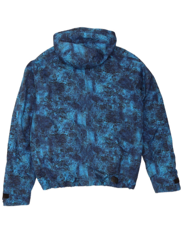 CHIEMSEE Mens Hooded Windbreaker Jacket UK 38 Medium Blue Tie Dye