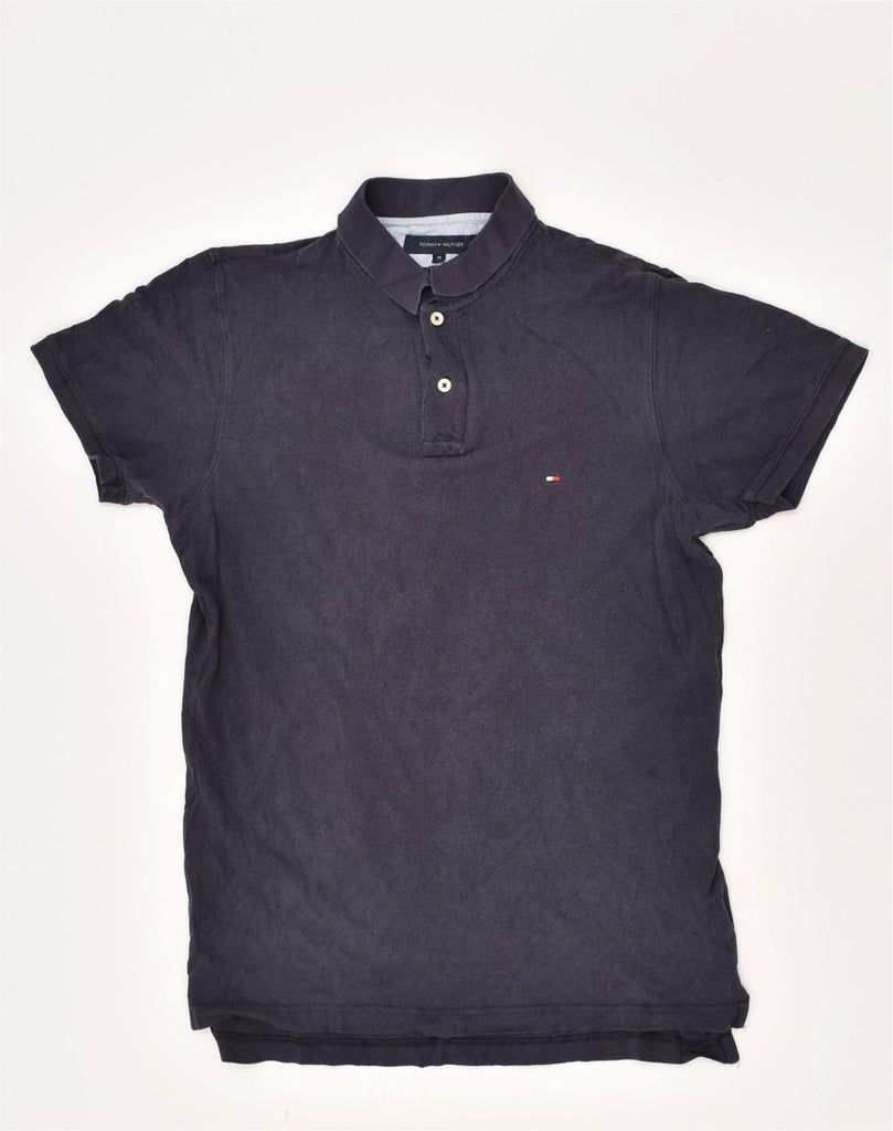 TOMMY HILFIGER Mens Slim Fit Polo Shirt Medium Navy Blue Cotton | Vintage Tommy Hilfiger | Thrift | Second-Hand Tommy Hilfiger | Used Clothing | Messina Hembry 