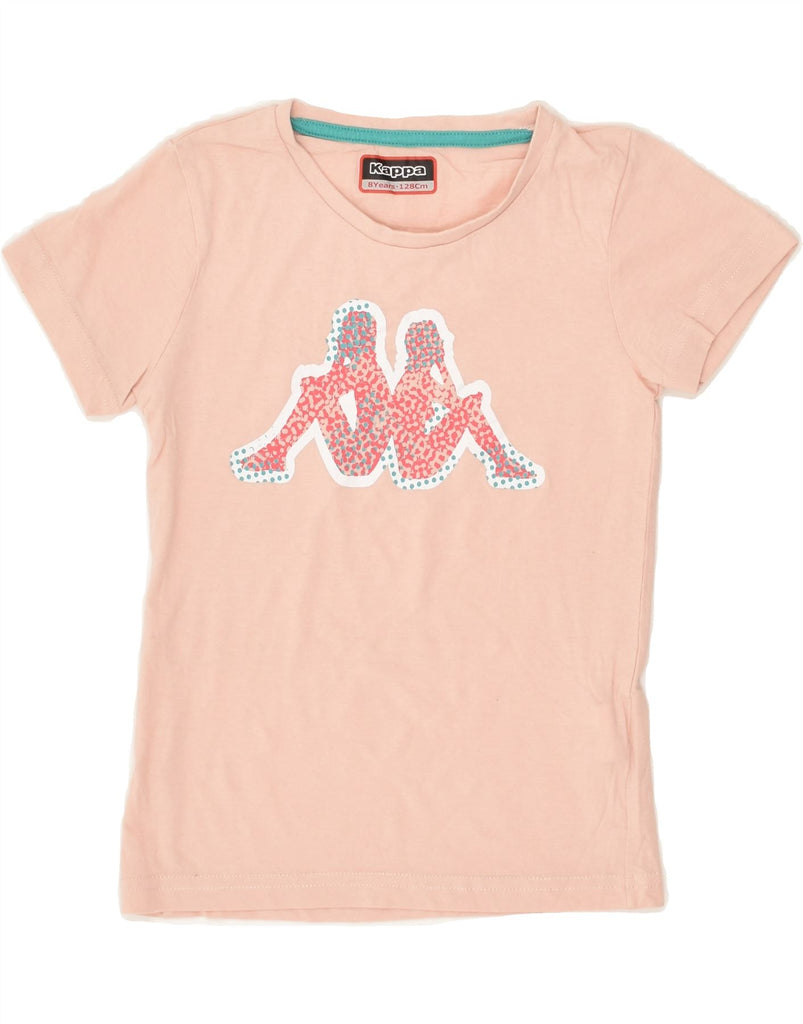 KAPPA Girls Graphic T-Shirt Top 7-8 Years Pink Cotton | Vintage Kappa | Thrift | Second-Hand Kappa | Used Clothing | Messina Hembry 