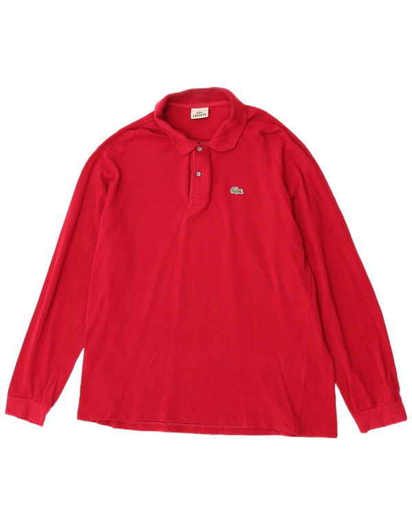 Lacoste Mens Long Sleeve Polo Shirt Size 6 XL Burgundy
