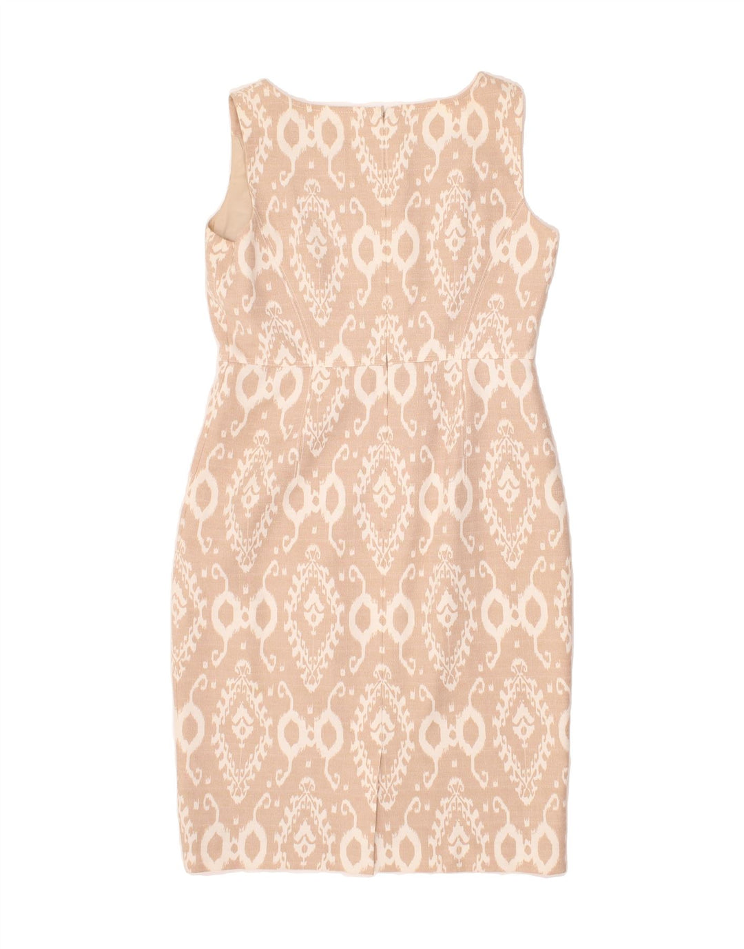 ANNE KLEIN Womens Sleeveless Basic Dress UK 12 Medium Beige Ikat Vintage Anne Klein and Second-Hand Anne Klein from Messina Hembry 