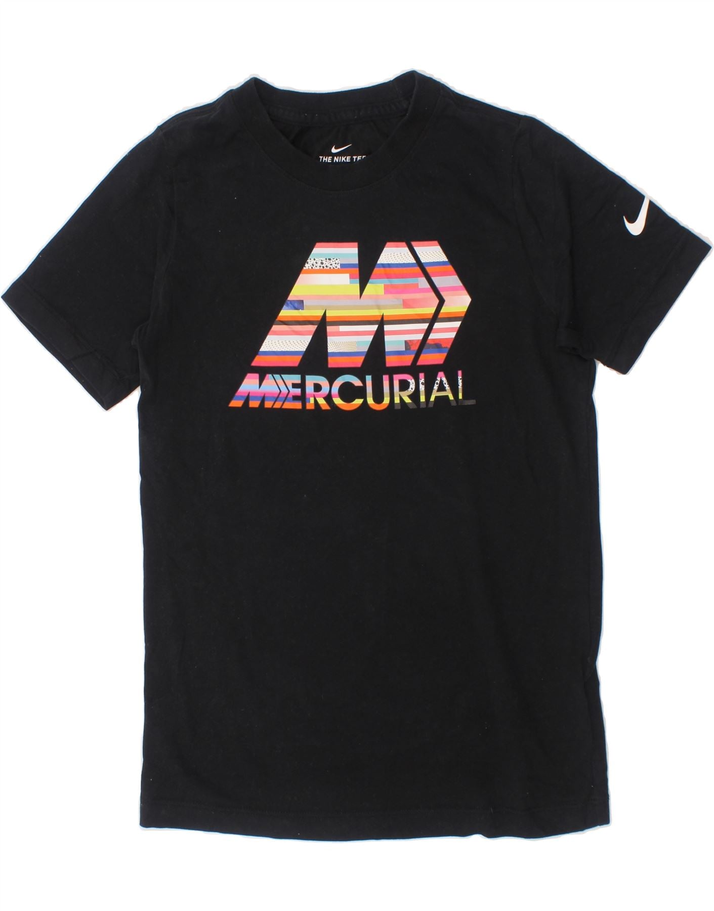 NIKE Boys Mercurial Graphic T Shirt Top 8 9 Years Small Black Cotton Vintage Second Hand Clothing Online Messina Hembry