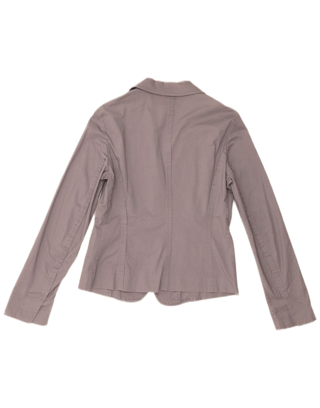 Benetton Womens 3 Button Blazer Jacket IT 42 Medium Grey Cotton
