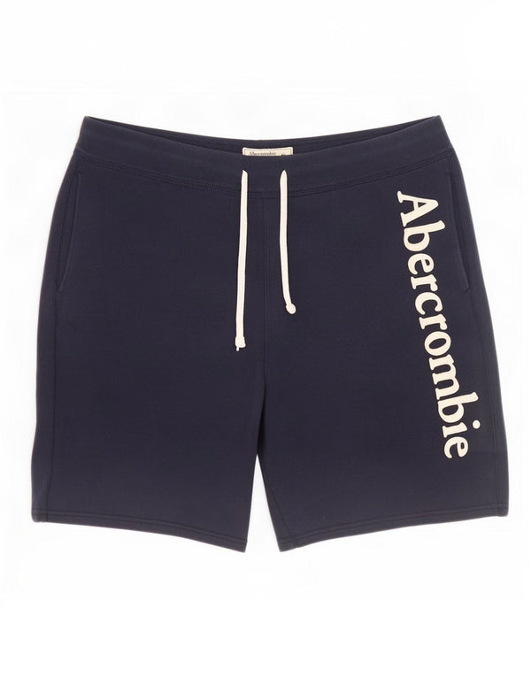 Abercrombie & Fitch Mens Graphic Sport Shorts XL Navy Blue Cotton