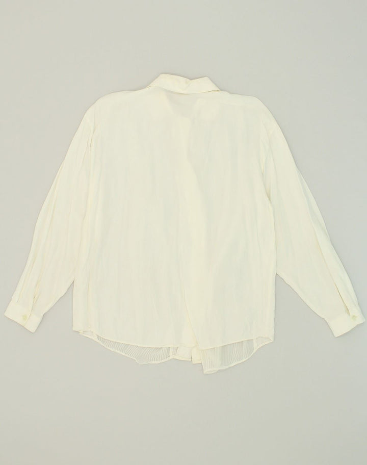 SISLEY Womens Shirt Blouse IT 44 Medium Off White Viscose | Vintage Sisley | Thrift | Second-Hand Sisley | Used Clothing | Messina Hembry 