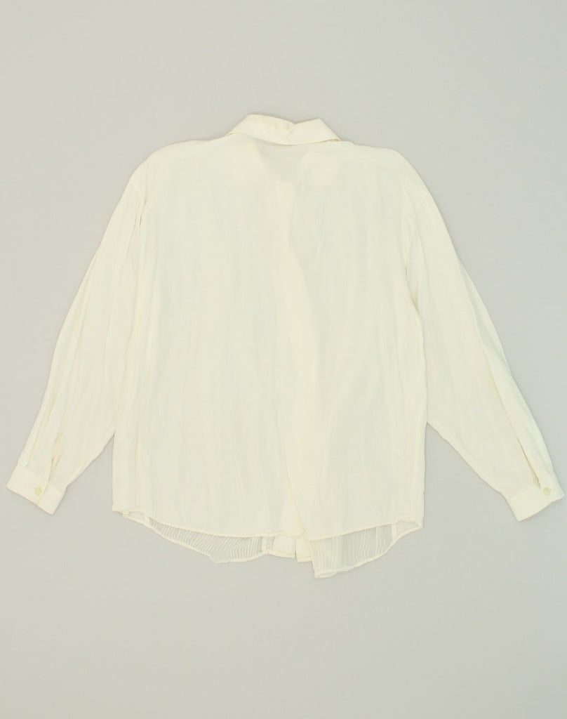 SISLEY Womens Shirt Blouse IT 44 Medium Off White Viscose | Vintage Sisley | Thrift | Second-Hand Sisley | Used Clothing | Messina Hembry 