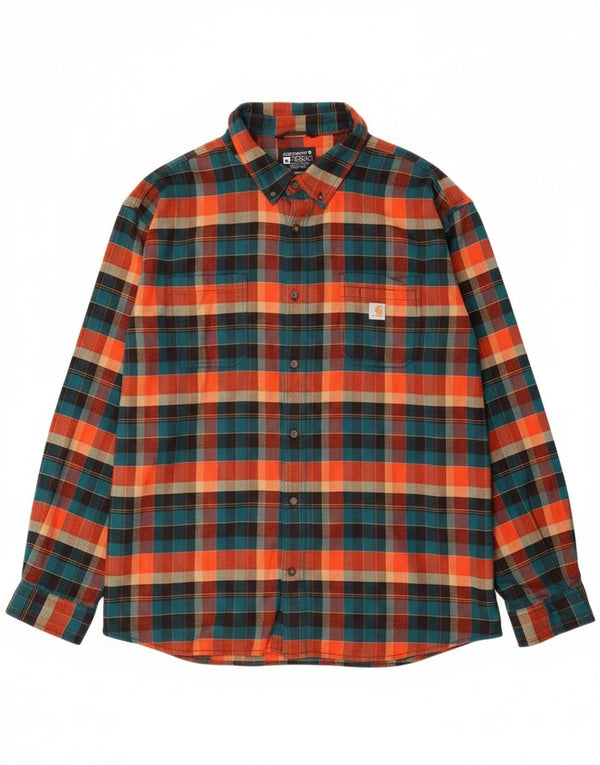 Carhartt Mens Relaxed Fit Flannel Shirt 4XL Multicoloured Check Cotton