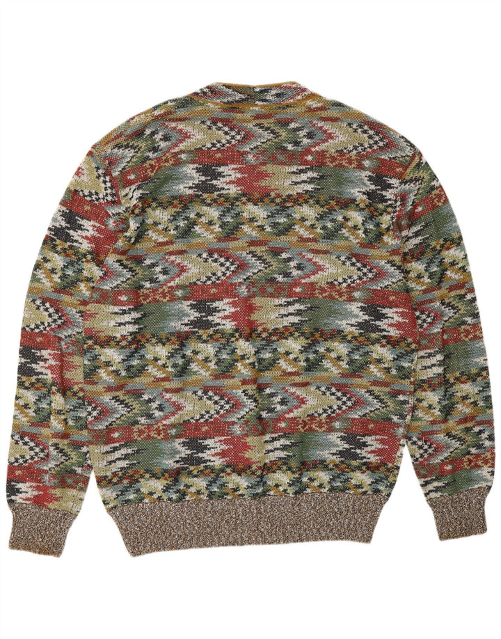 MISSONI Mens Crew Neck Jumper Sweater IT 54 XL Multicoloured Geometric