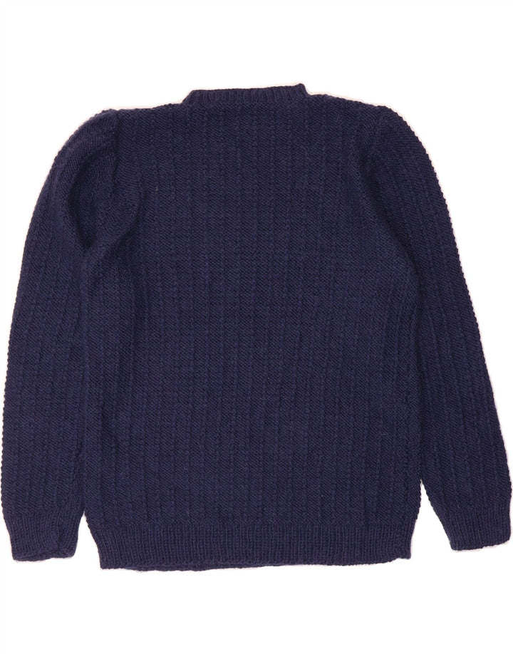 VINTAGE Womens Crew Neck Jumper Sweater UK 12 Medium Navy Blue Vintage Vintage and Second-Hand Vintage from Messina Hembry 
