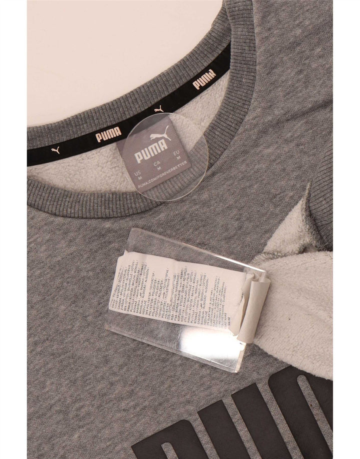 Puma Mens Graphic Sweatshirt Jumper Medium Grey Cotton