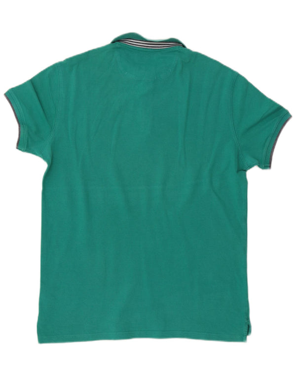 Massimo Dutti Mens Slim Fit Polo Shirt XL Green Cotton