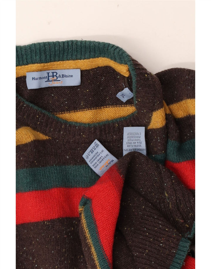Harmont & Blaine Mens Crew Neck Jumper Sweater XL Multicoloured Striped