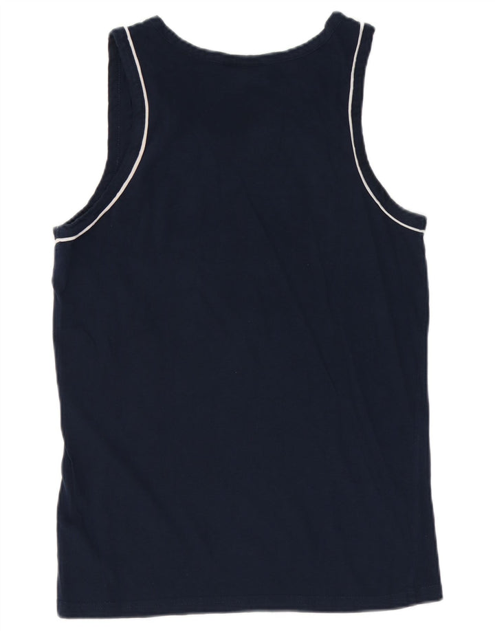 Gianmarco Venturi Mens Graphic Vest Top Medium Navy Blue Cotton