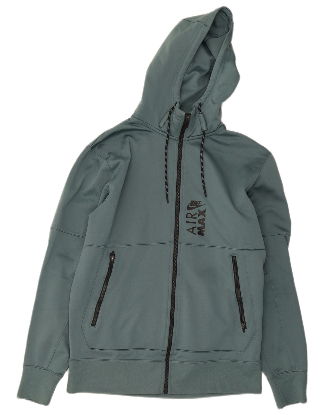 Nike Mens Therma-Fit Graphic Zip Hoodie Sweater Medium Green Polyester