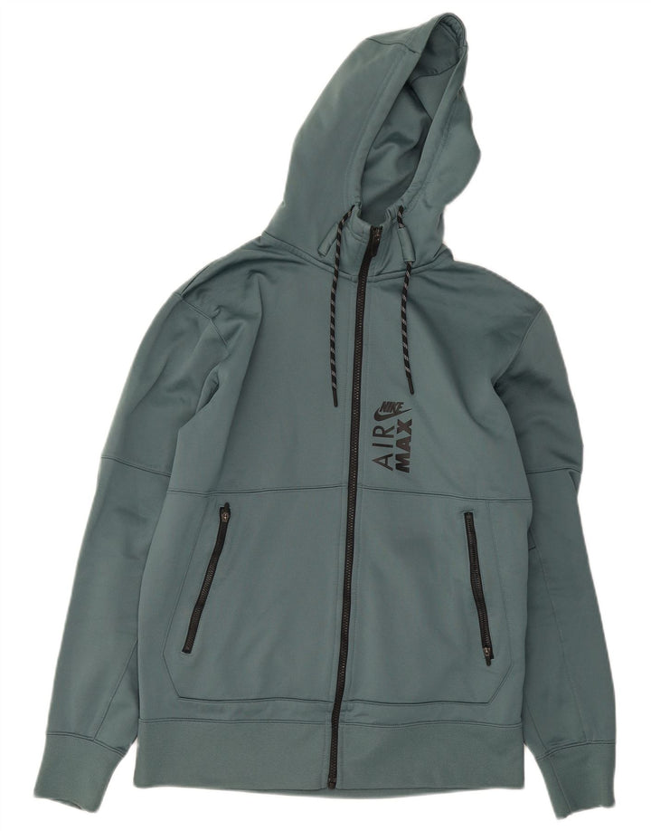 Nike Mens Therma-Fit Graphic Zip Hoodie Sweater Medium Green Polyester