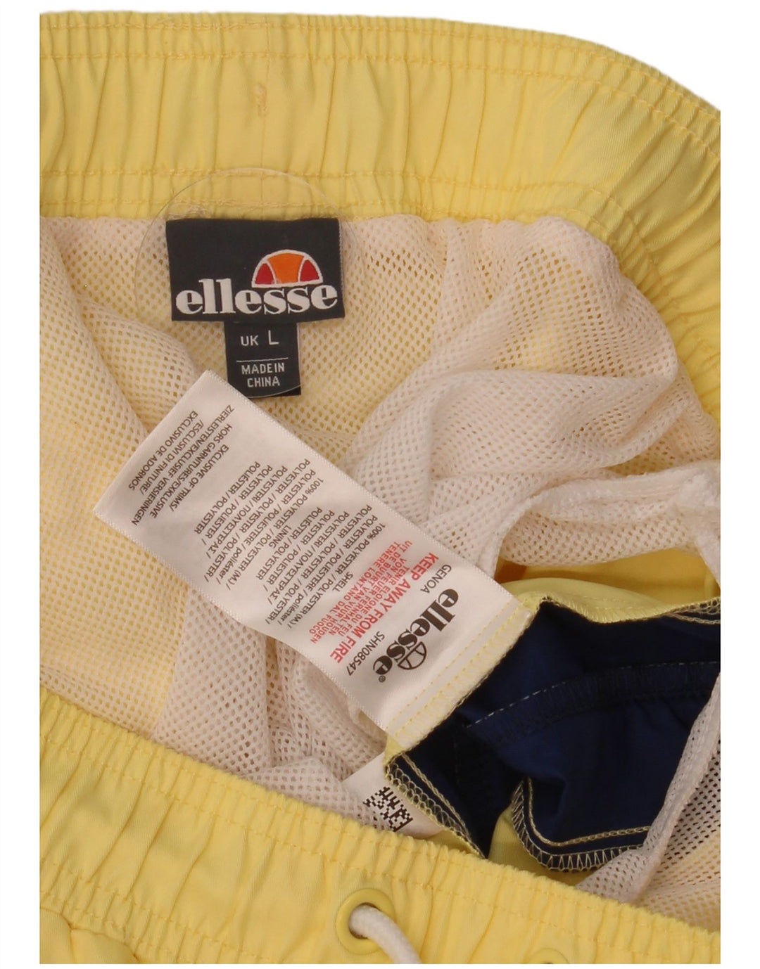 Ellesse Mens Swimming Shorts Large Yellow Colourblock Polyester