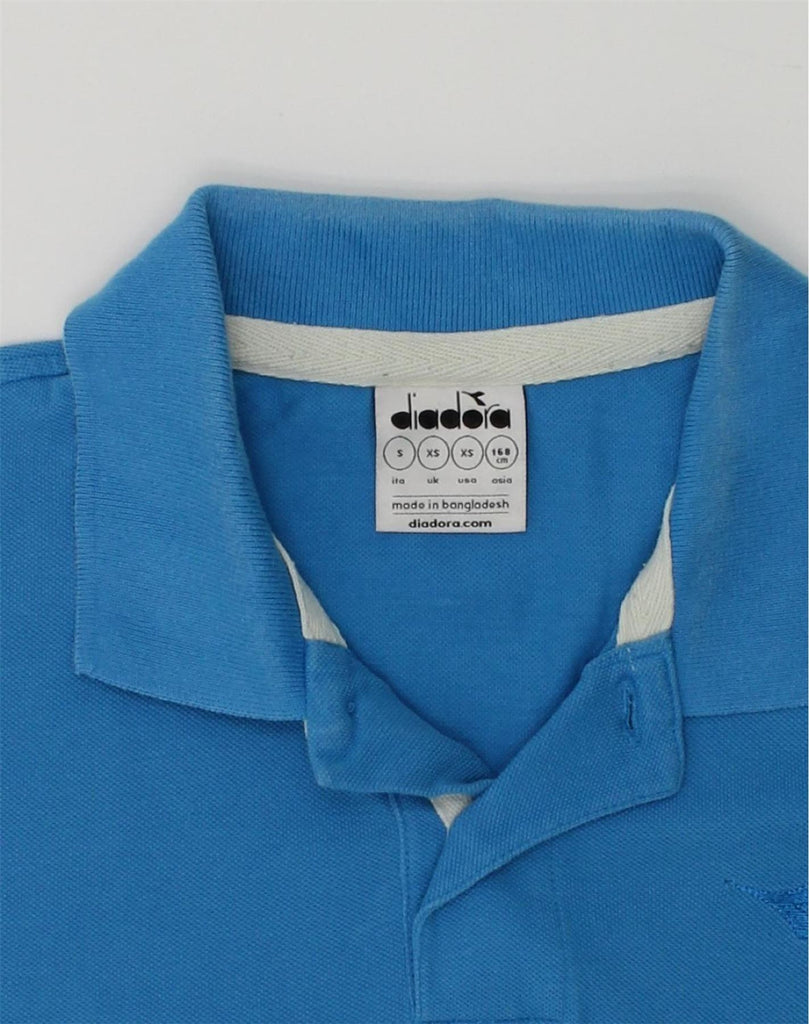 DIADORA Boys Polo Shirt 14-15 Years XS Blue Cotton | Vintage Diadora | Thrift | Second-Hand Diadora | Used Clothing | Messina Hembry 