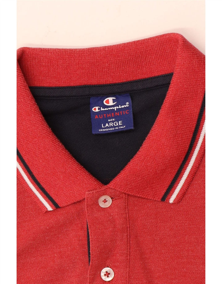 Champion Mens Polo Shirt Large Red