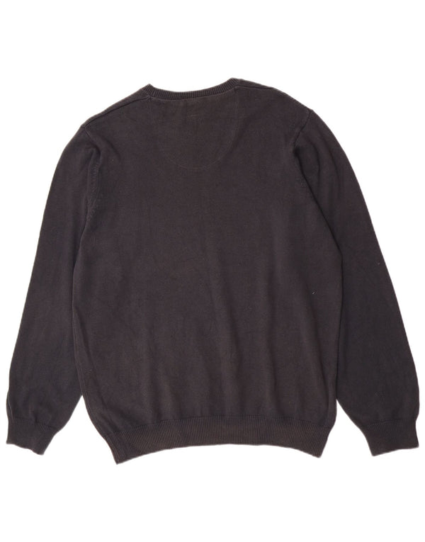 Marks & Spencer Mens Blue Harbour Crew Neck Jumper Sweater Large Navy Blue