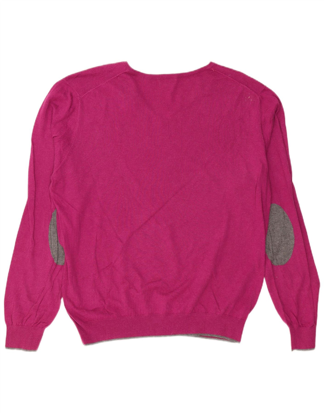 MASSIMO DUTTI Mens V-Neck Jumper Sweater XL Purple Cotton