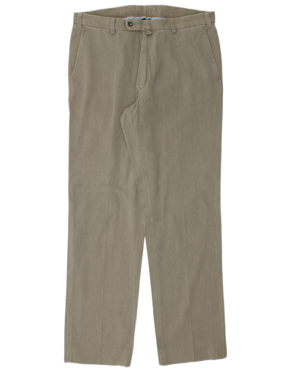Gant Mens Straight Chino Trousers IT 50 Large W35 L32 Khaki Cotton
