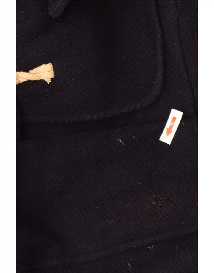 Topshop Womens Hooded Duffle Coat UK 10 Small Navy Blue Wool