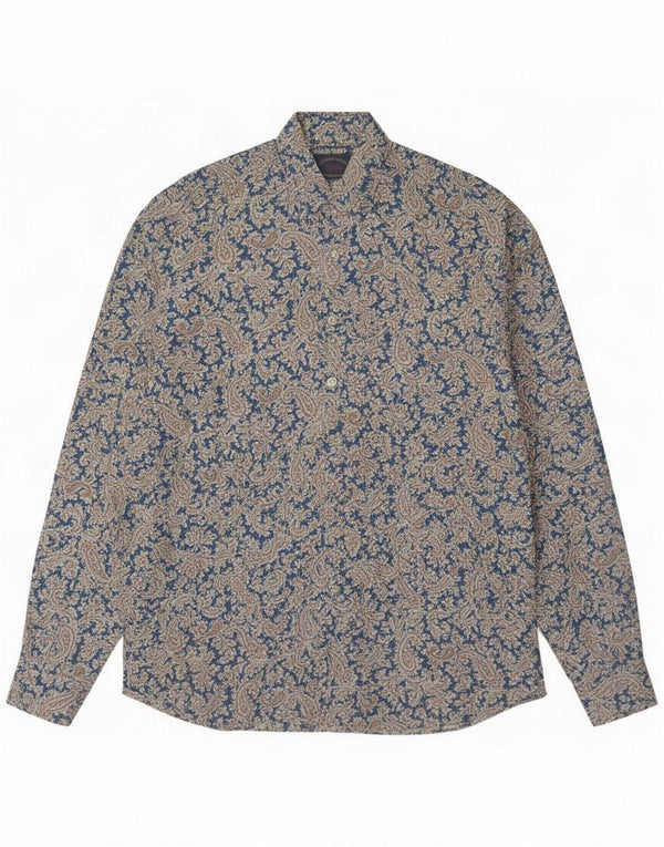 Sirio Mens Shirt Medium Blue Paisley Viscose