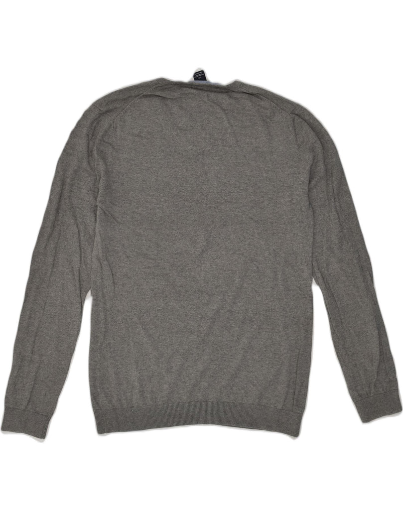 GAP Mens V-Neck Jumper Sweater Large Grey Cotton | Vintage Gap | Thrift | Second-Hand Gap | Used Clothing | Messina Hembry 