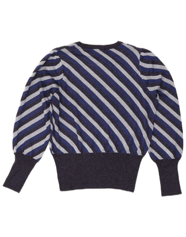 Marks & Spencer Womens Boat Neck Jumper Sweater UK 12 Medium Navy Blue