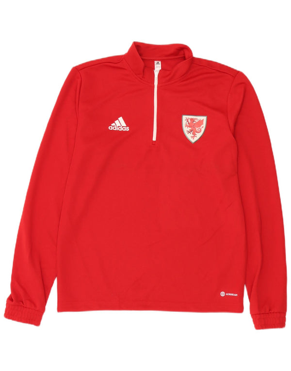 Adidas Mens Aeroready Zip Neck Pullover Tracksuit Top Medium Red Polyester