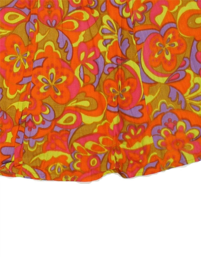 VINTAGE Womens A-Line Skirt W26 Small Orange Floral | Vintage Vintage | Thrift | Second-Hand Vintage | Used Clothing | Messina Hembry 