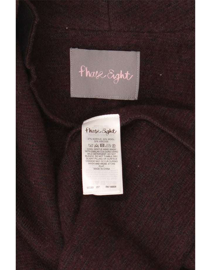 Phase Eight Womens Longline Oversized Cardigan Sweater UK 8 Small Burgundy