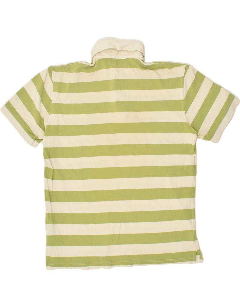 FRED PERRY Mens Polo Shirt Large Green Striped Cotton Vintage Fred Perry and Second-Hand Fred Perry from Messina Hembry 