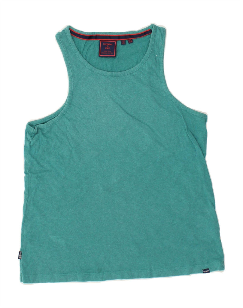 SUPERDRY Womens Vest Top UK 8 Small  Green Cotton | Vintage Superdry | Thrift | Second-Hand Superdry | Used Clothing | Messina Hembry 