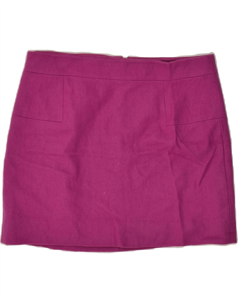 J. CREW Womens Mini Skirt US 14 XL W34 Pink Wool | Vintage J. Crew | Thrift | Second-Hand J. Crew | Used Clothing | Messina Hembry 