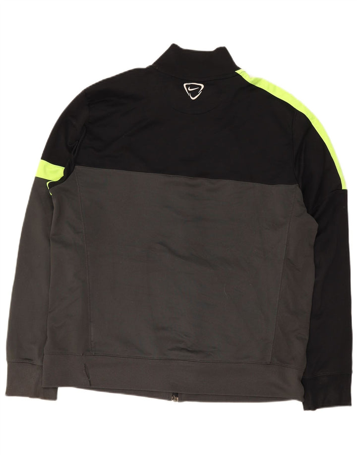 Nike Mens Dri Fit Tracksuit Top Jacket XL Grey Colourblock Polyester