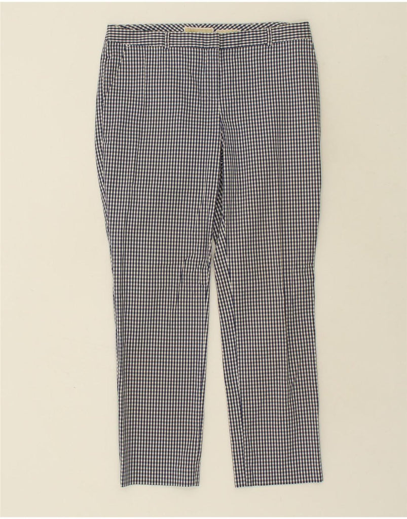 MICHAEL KORS Womens Slim Chino Trousers US 10 Large W32 L29  Blue Gingham | Vintage Michael Kors | Thrift | Second-Hand Michael Kors | Used Clothing | Messina Hembry 