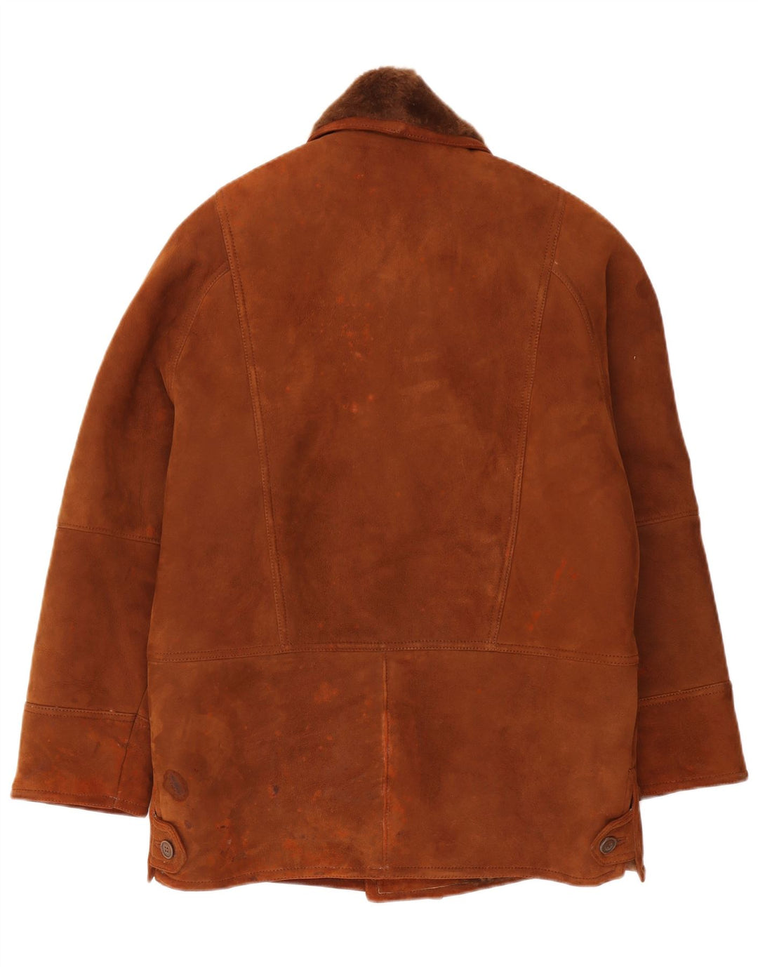 Vintage Mens Shearling Jacket IT 46 Small Brown Shearling