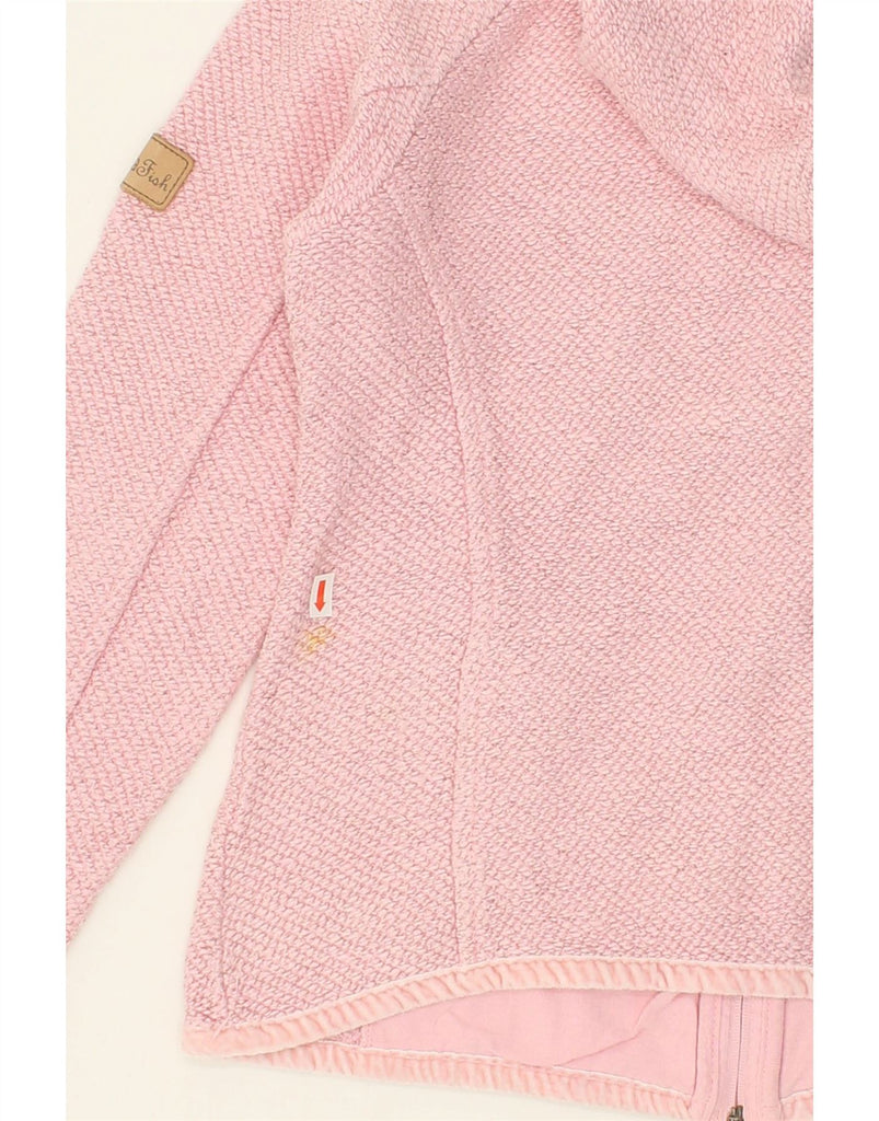 WEIRD FISH Womens Zip Hoodie Sweater UK 14 Medium Pink Cotton | Vintage Weird Fish | Thrift | Second-Hand Weird Fish | Used Clothing | Messina Hembry 