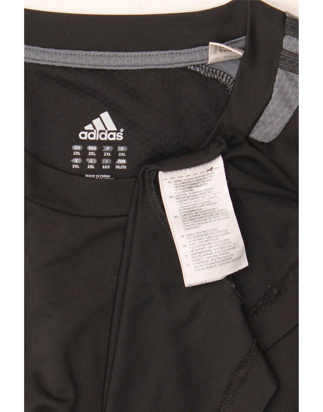 Adidas Mens Climacool T-Shirt Top 2XL Black Colourblock Polyester