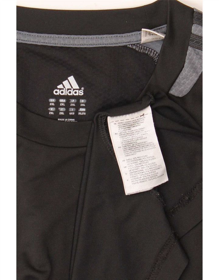 Adidas Mens Climacool T-Shirt Top 2XL Black Colourblock Polyester