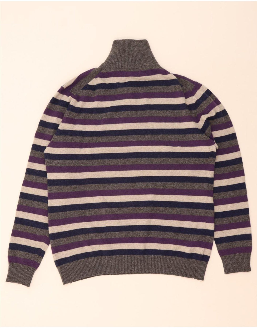 Kappa Mens Zip Neck Jumper Sweater XL Multicoloured Striped Wool