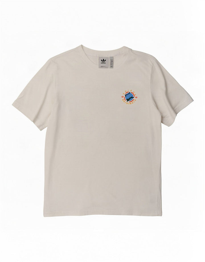 Adidas Mens Graphic T-Shirt Top Medium White Cotton