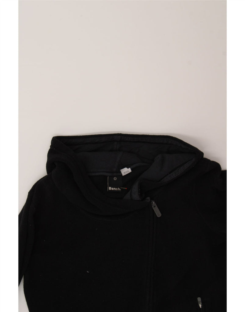 BENCH Womens Hooded Fleece Jacket UK 14 Large Black Polyester Vintage Bench and Second-Hand Bench from Messina Hembry 