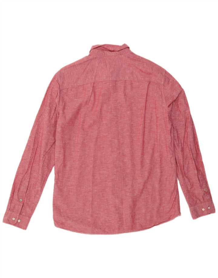 JACK & JONES Mens Shirt Large Red Cotton